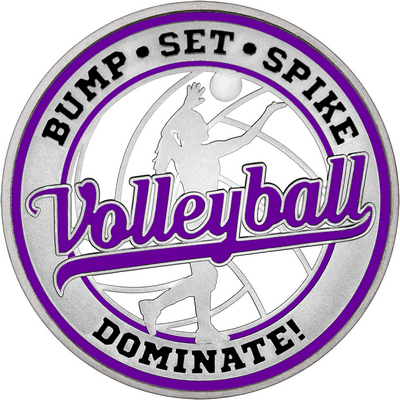 Purple "Volleyball" with Purple Outer Circular Borders